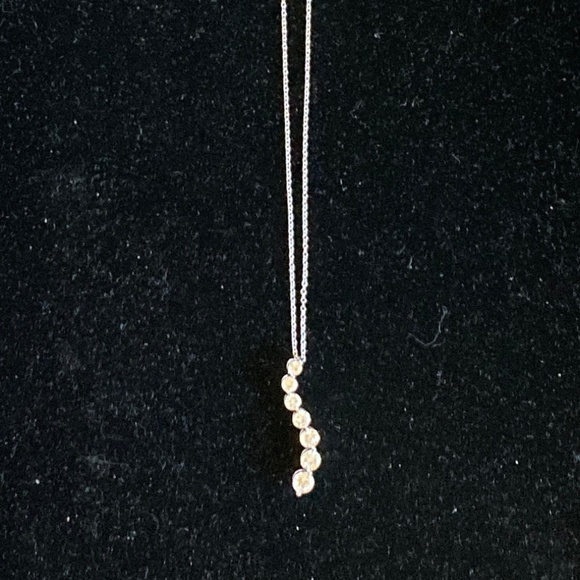 Epiphany Platinum Clad Silver & Diamonique Journey Pendant/16 to 18 " Chain/NEW! - Picture 1 of 3